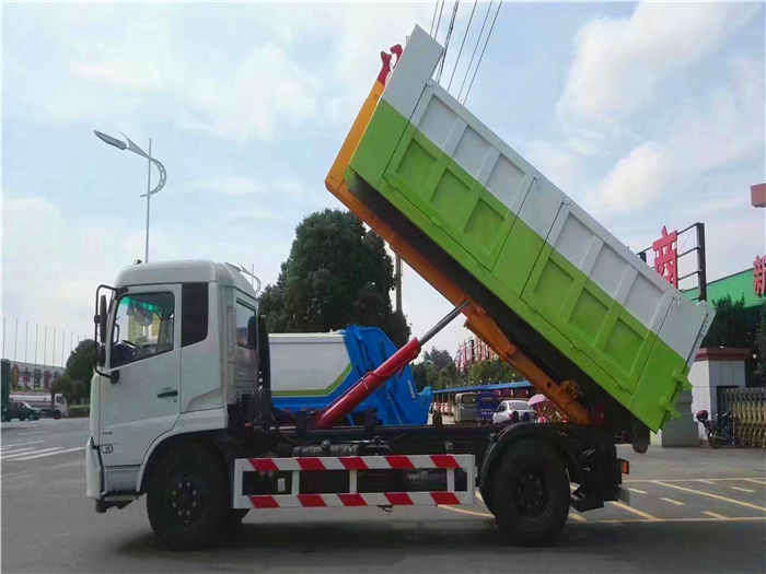 東風天錦16噸車廂可卸式垃圾車（可裝建筑垃圾）